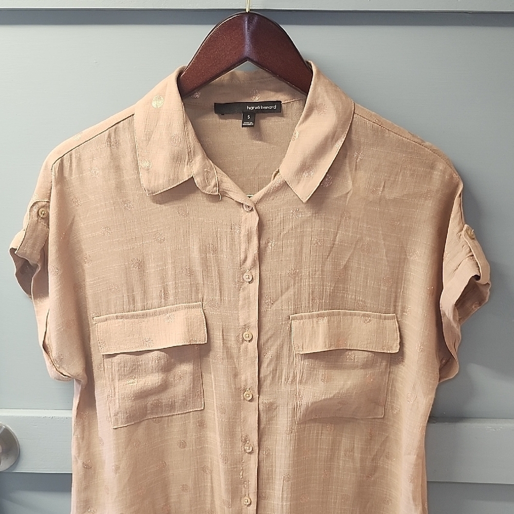 Harve Benard Tan Button-Up Women's - Picture 5 of 9